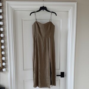 ARITZIA Wilfred Olive Green Linen Dress - NWT Size 8